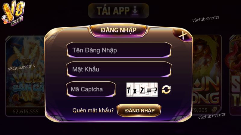 Các bước đăng nhập V8club chi tiết
